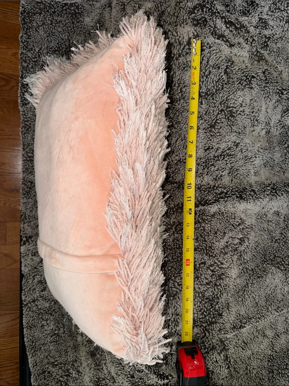Soft Shag Throw Pillow - Blush Pink